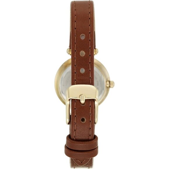 ✨ Anne Klein Strap Watch Women Brown Leather Mineral Crystal buckle Watch - Picture 2 of 4